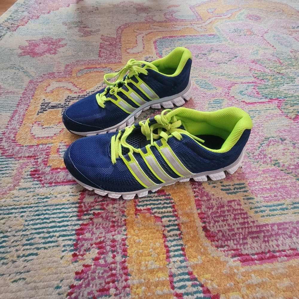 NEW Adidas Liquid Ride J blue,Gray,Electric Green Running Shoes Sneakers…